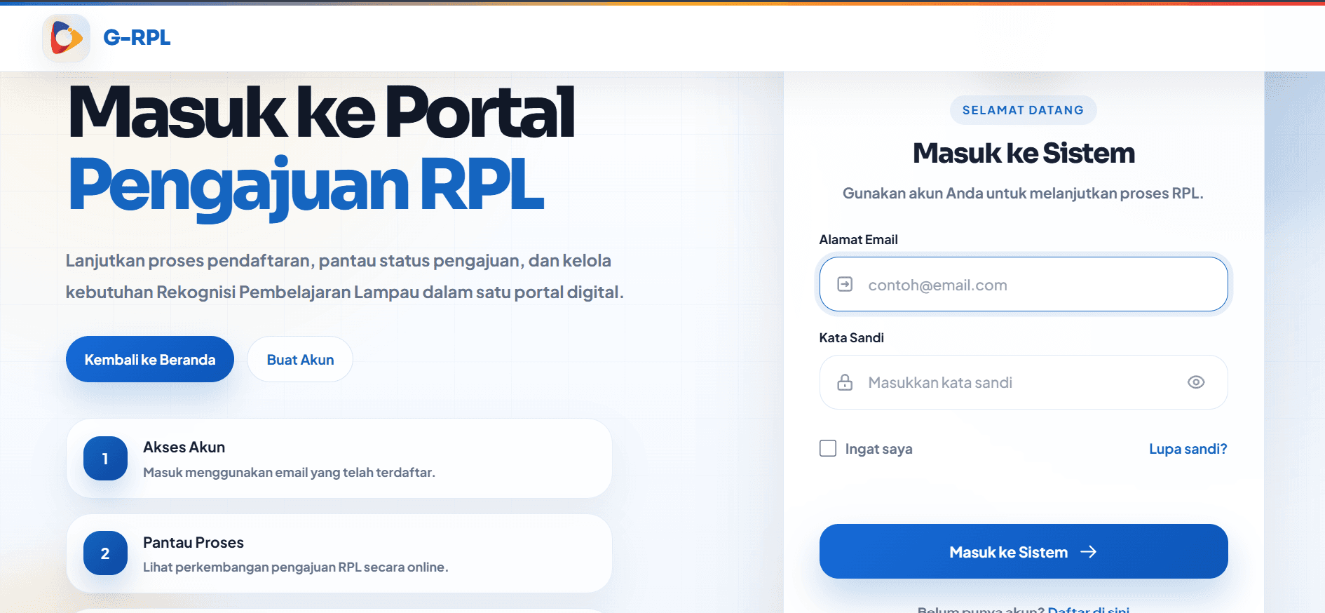 Recognition of Prior Learning (G-RPL) screenshot 2